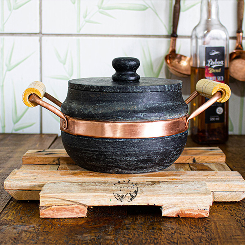 Soapstone Cookware Round Pot 1.25 Liters – Soapstone Brazil
