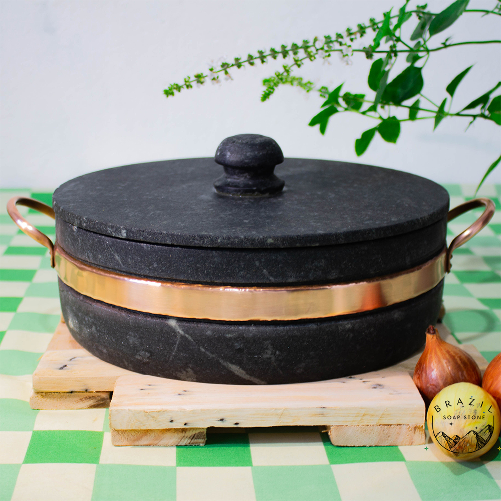 Soapstone Brazilian Cookware Pot 2 Liter (semi-pressure